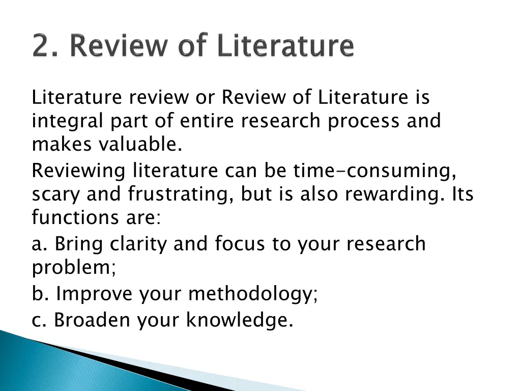 literature review or review of literature
