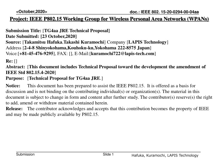 october 2020 project ieee p802 15 working group