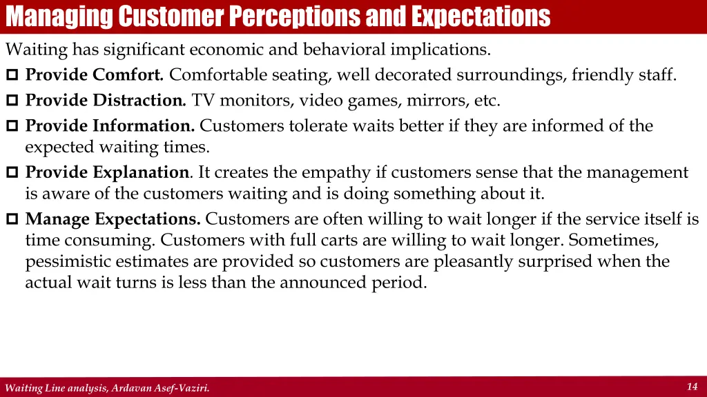 managing customer perceptions and expectations