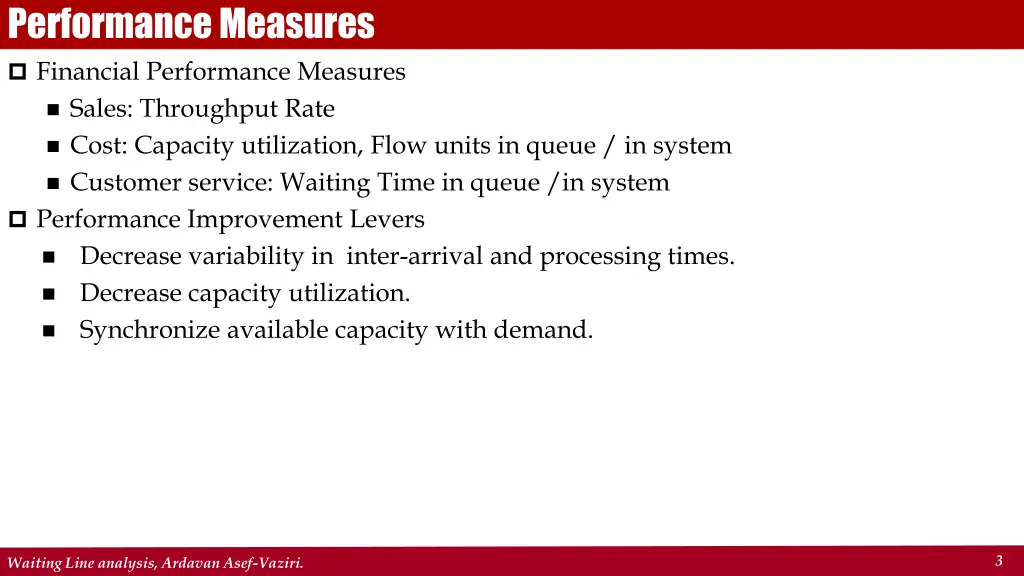 performance measures