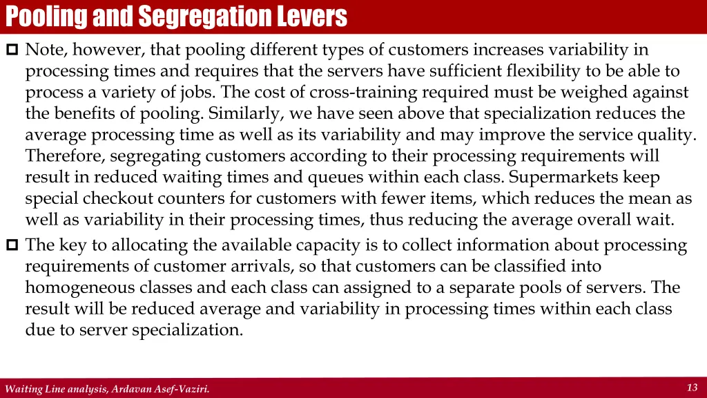 pooling and segregation levers 1