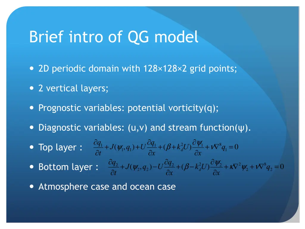 brief intro of qg model