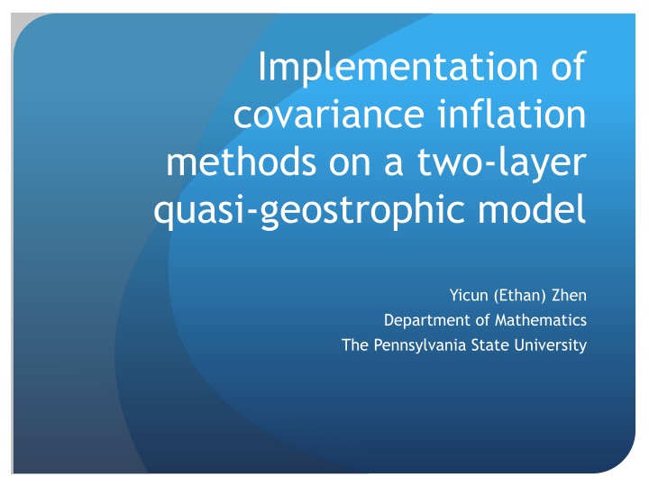 implementation of covariance inflation methods