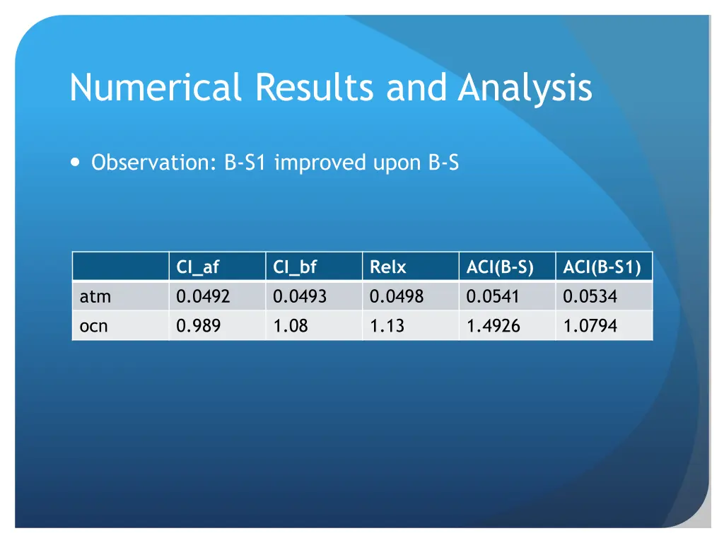 numerical results and analysis 5