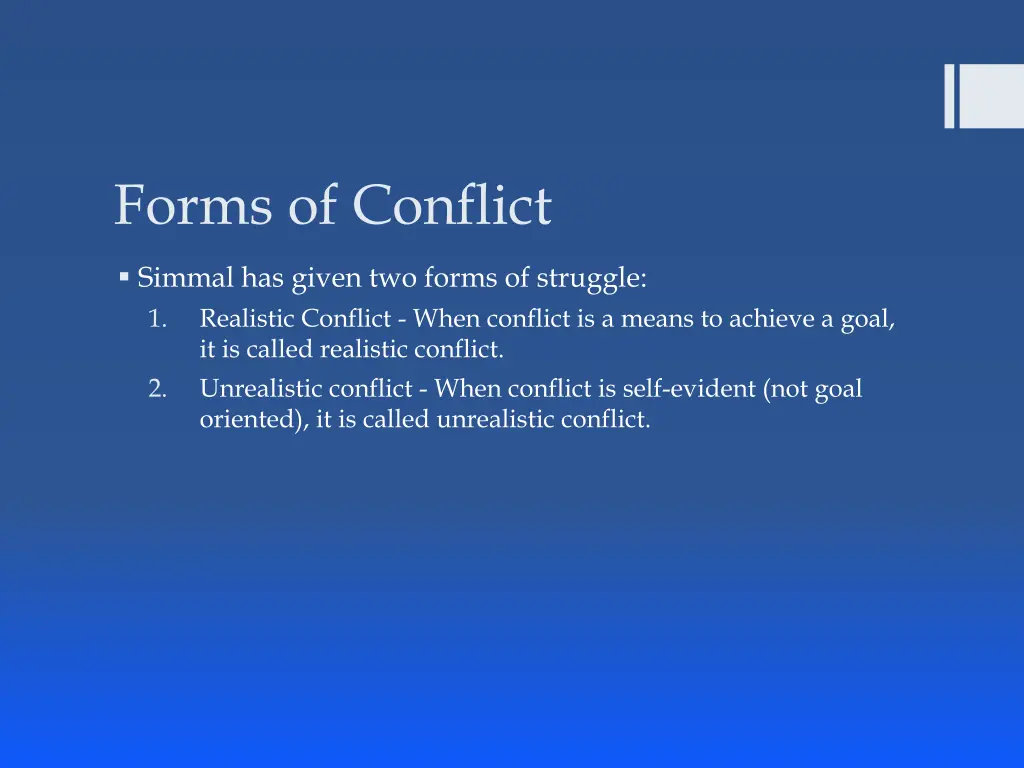 forms of conflict