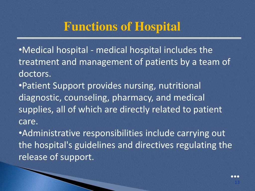 functions of hospital