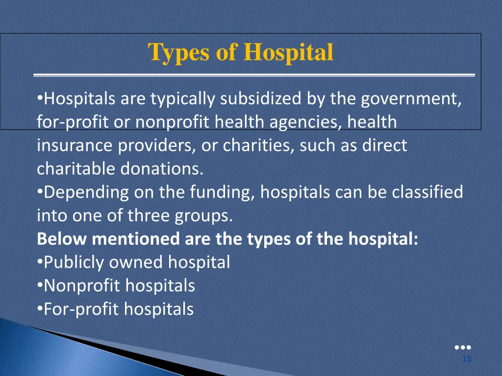 types of hospital