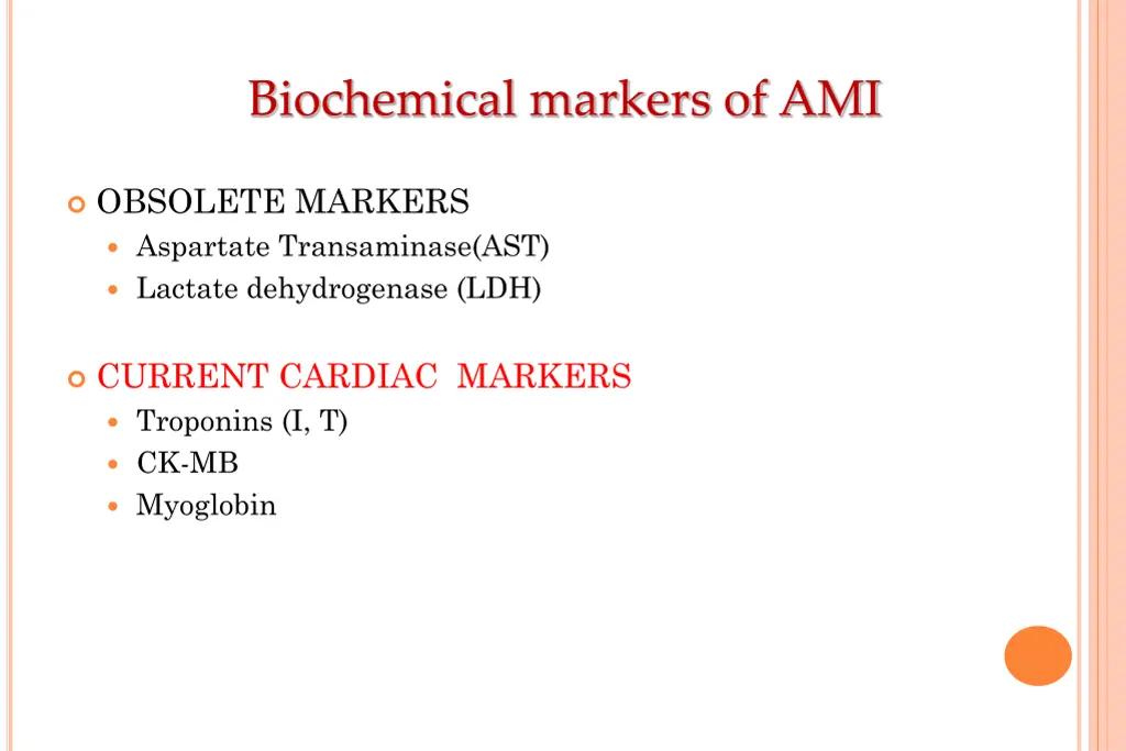 biochemical markers of ami