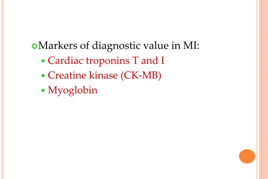 markers of diagnostic value in mi