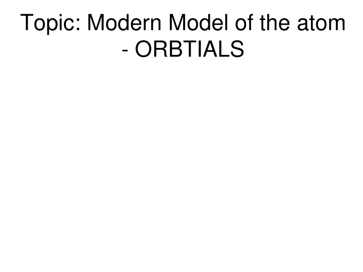 topic modern model of the atom orbtials