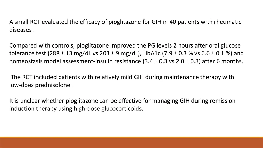 a small rct evaluated the efficacy