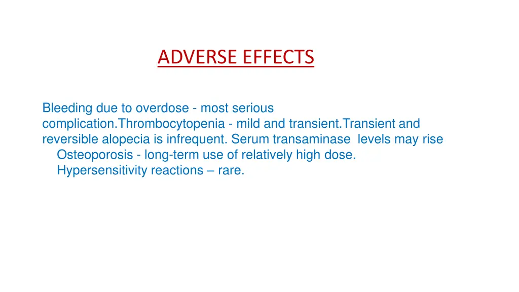 adverse effects