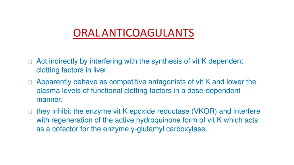 oralanticoagulants