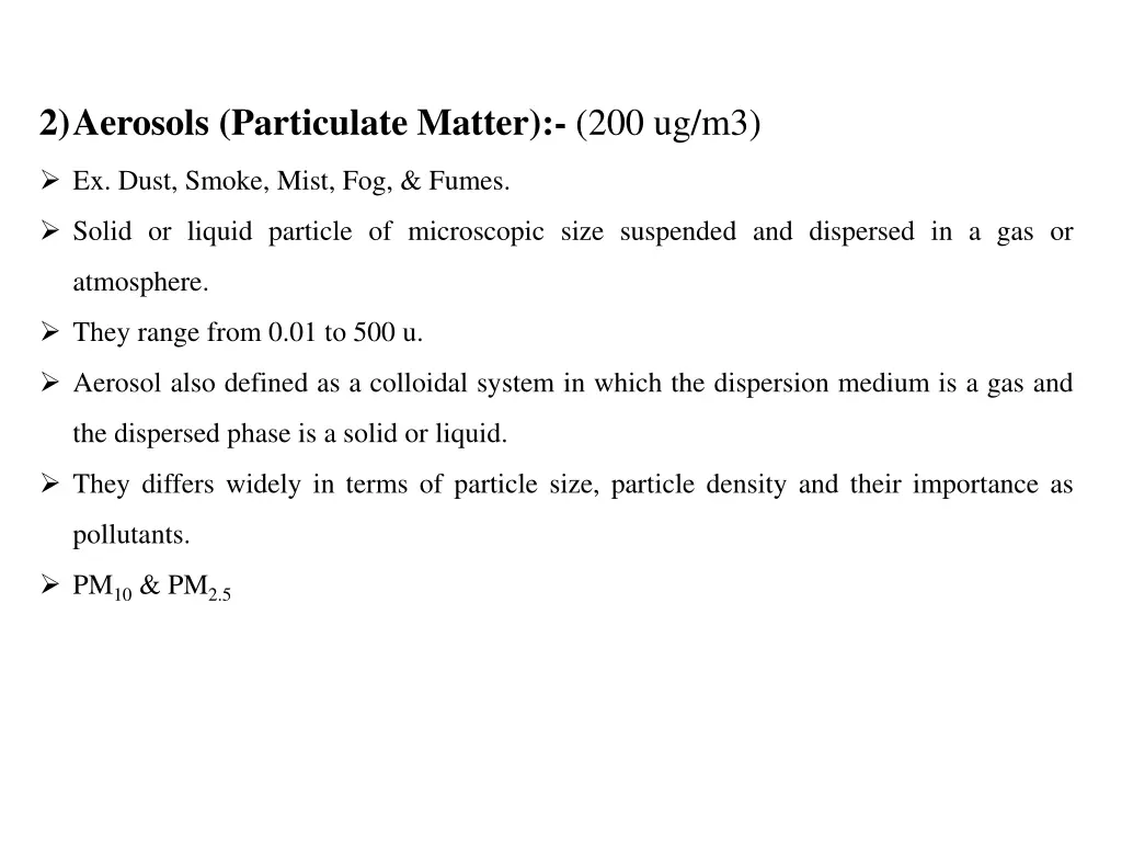 2 aerosols particulate matter 200 ug m3