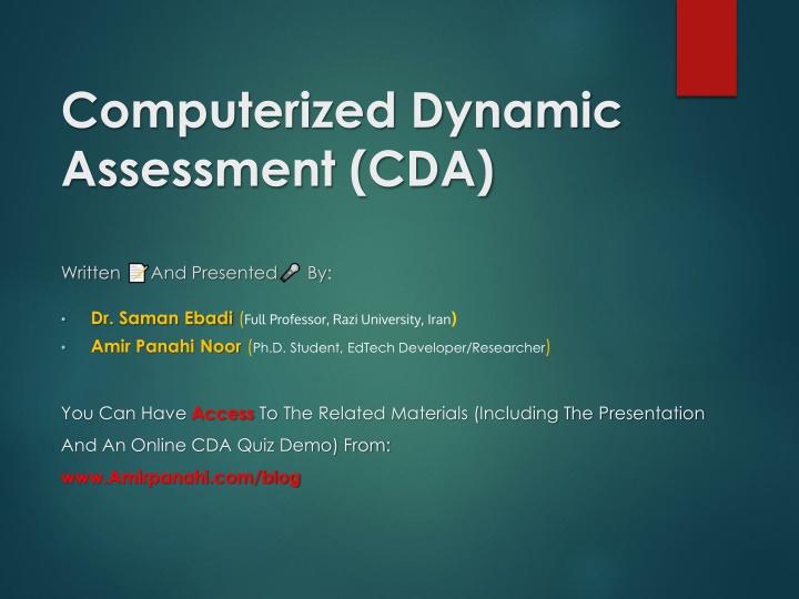 computerized dynamic assessment cda