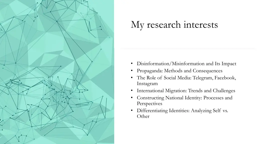my research interests