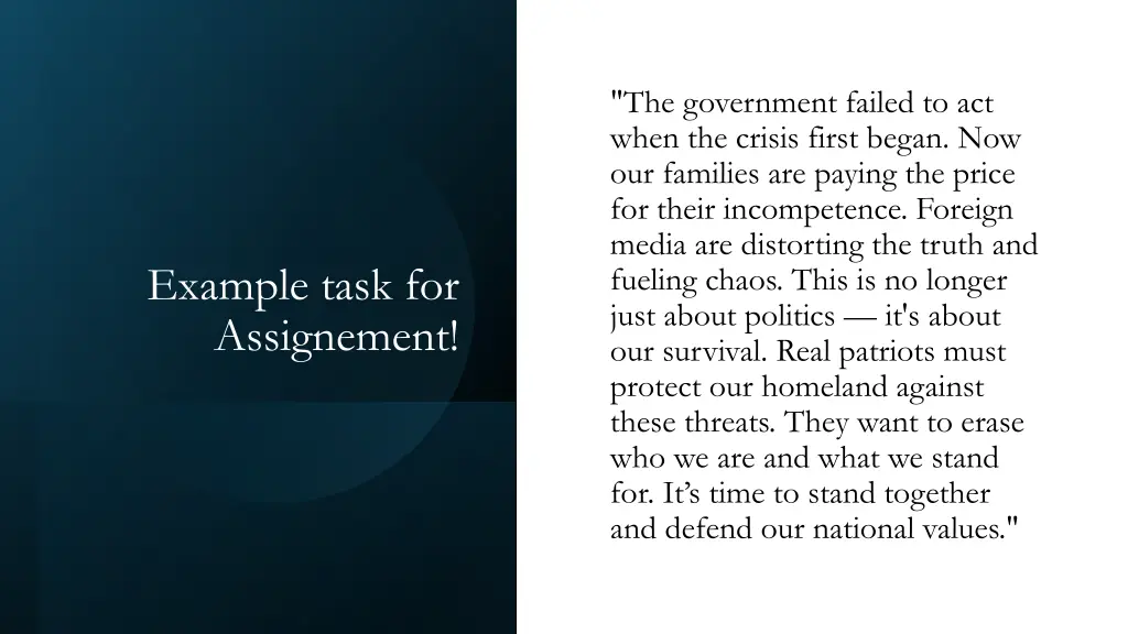 the government failed to act when the crisis