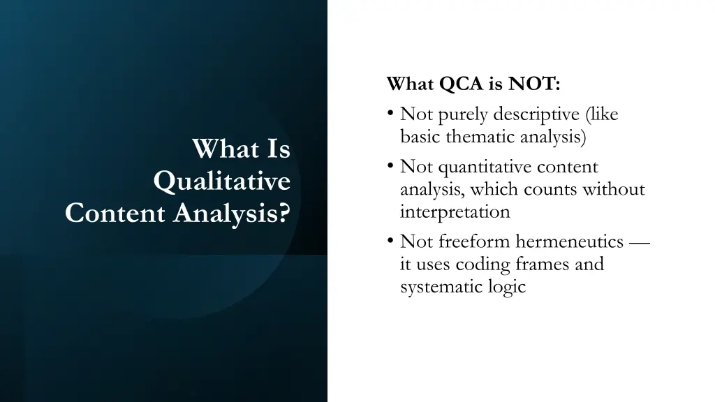 what qca is not not purely descriptive like basic