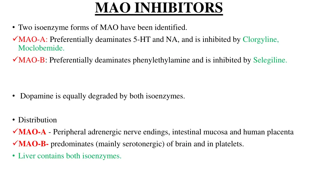 mao inhibitors