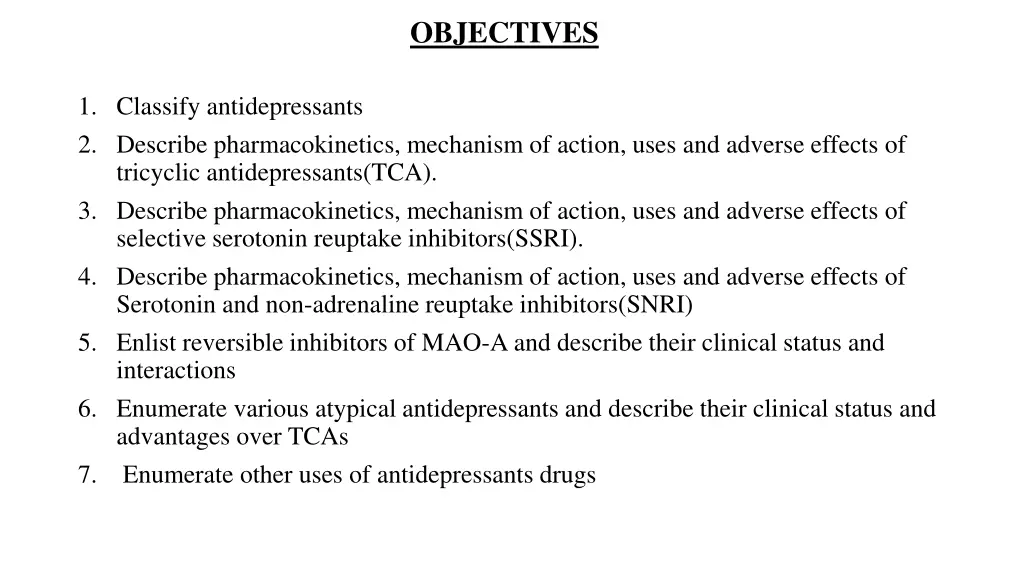 objectives