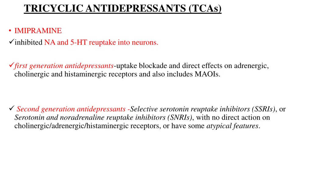 tricyclic antidepressants tcas