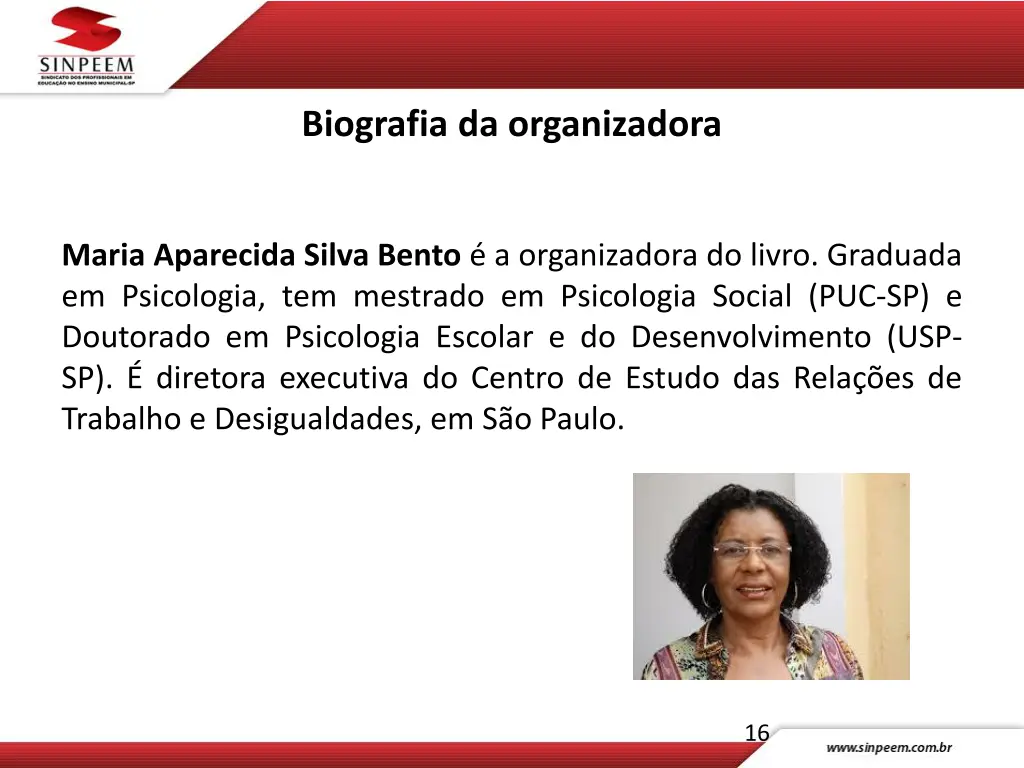 biografia da organizadora
