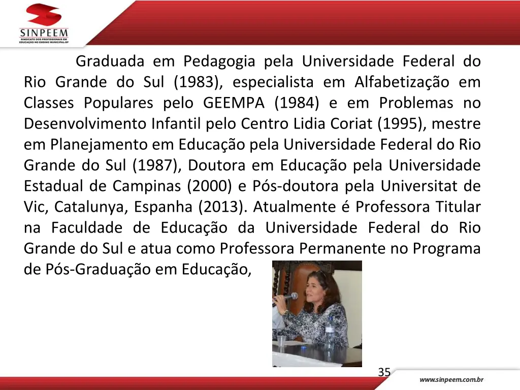 graduada em pedagogia pela universidade federal