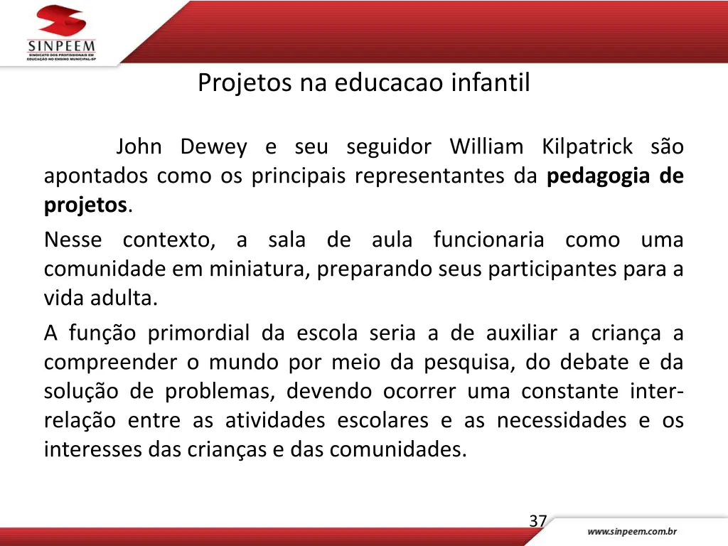 projetos na educacao infantil