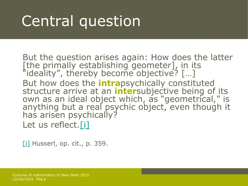 central question 1