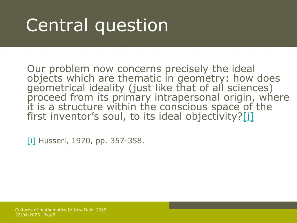 central question