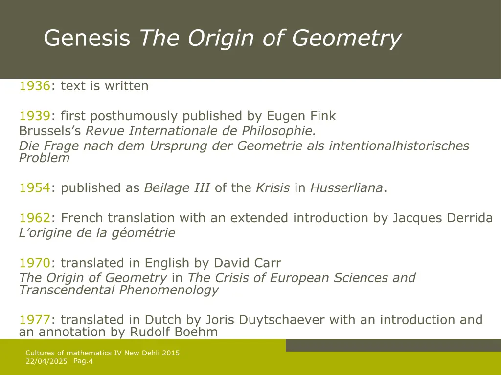 genesis the origin of geometry