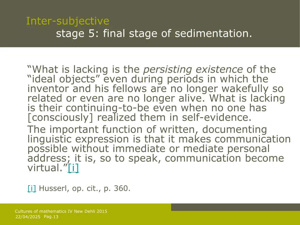 inter subjective stage 5 final stage