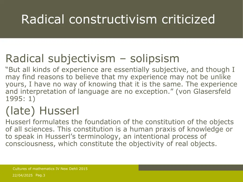 radical constructivism criticized