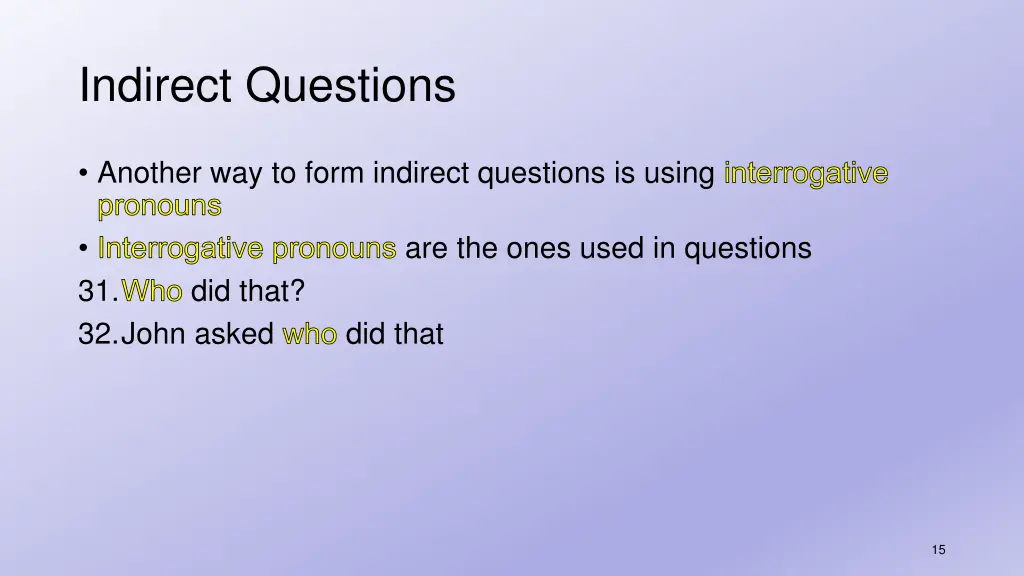 indirect questions