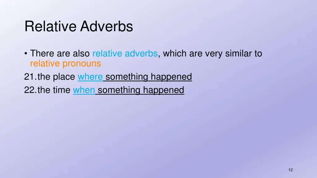 relative adverbs