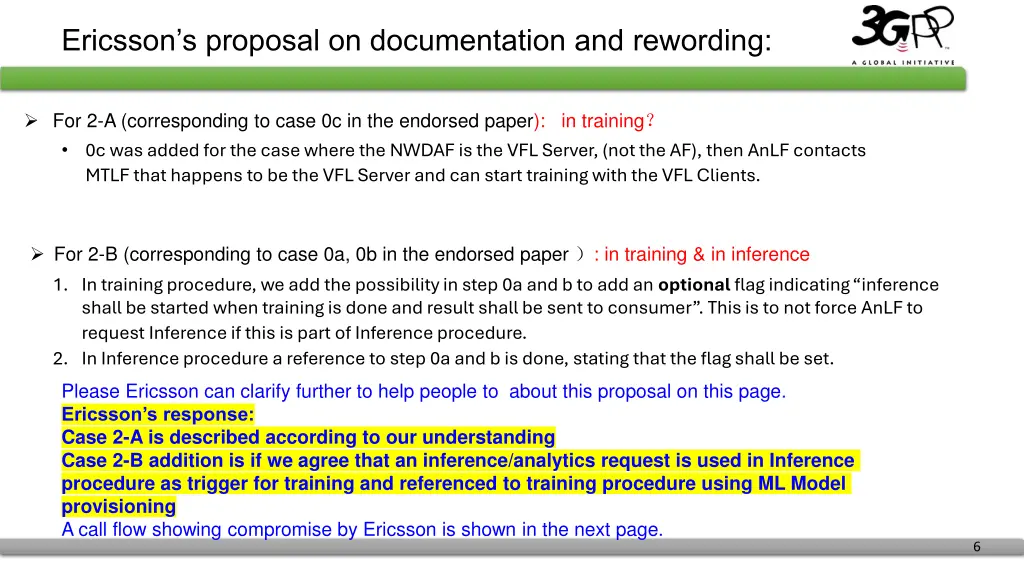 ericsson s proposal on documentation and rewording