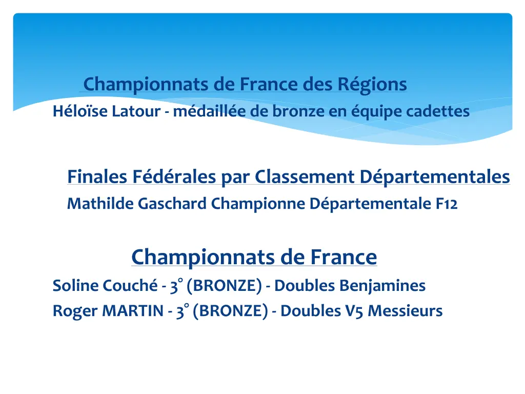 championnats de france des r gions h lo se latour