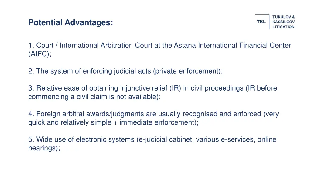 potential advantages
