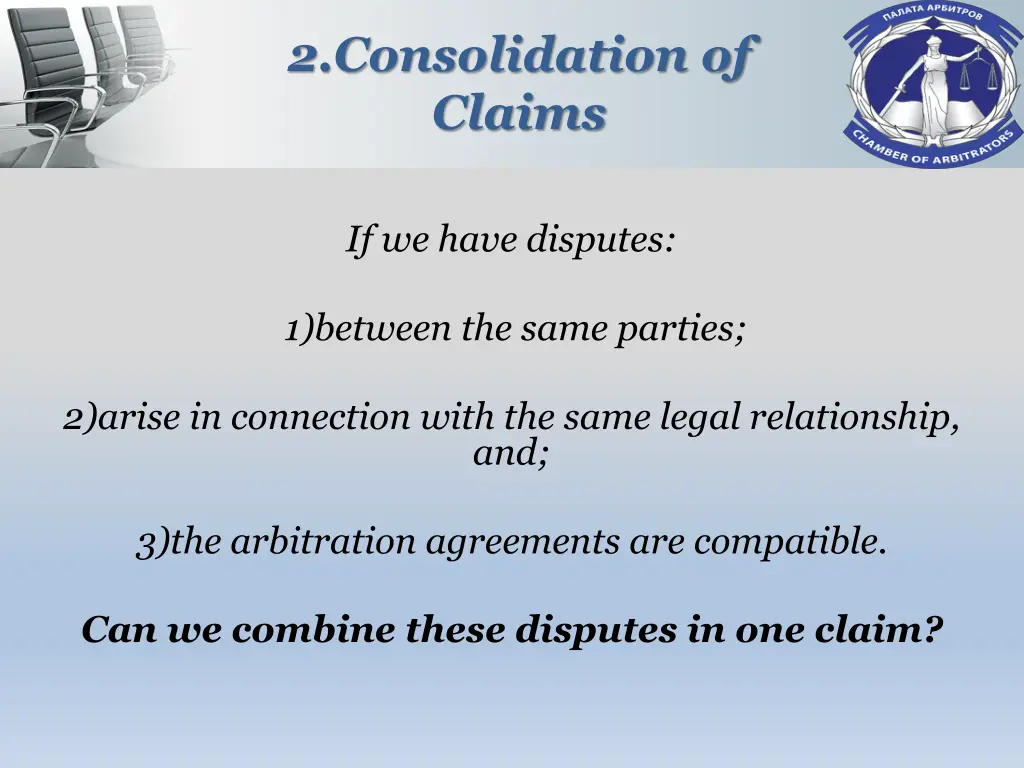2 consolidation of claims