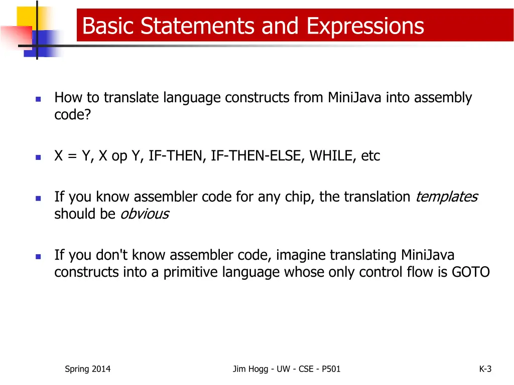 basic statements and expressions