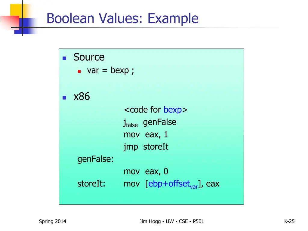 boolean values example