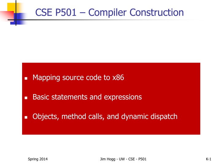 cse p501 compiler construction