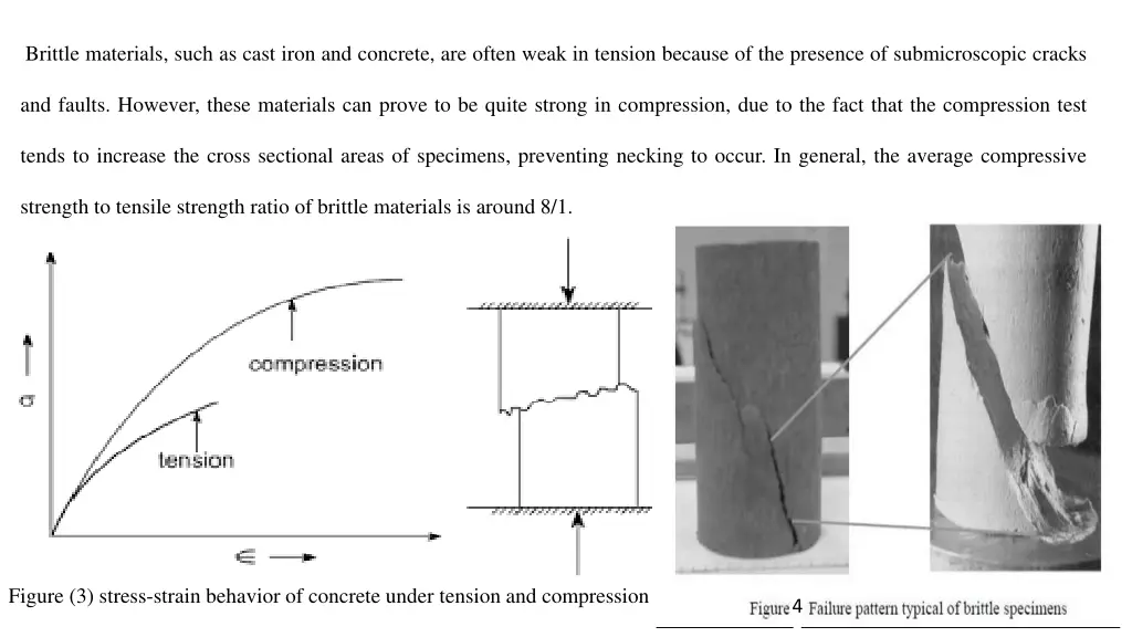 brittle materials such as cast iron and concrete
