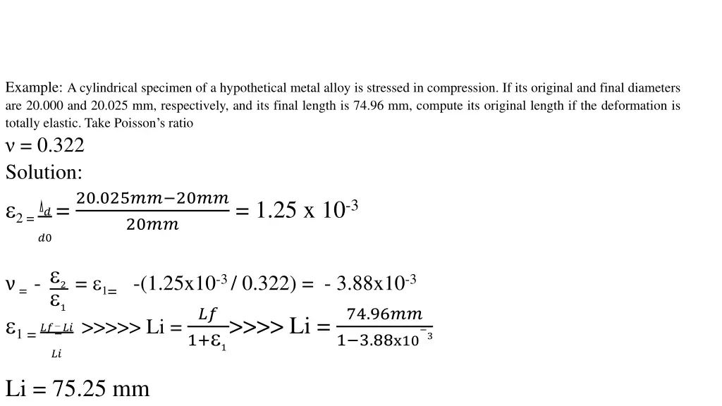 example a cylindrical specimen of a hypothetical