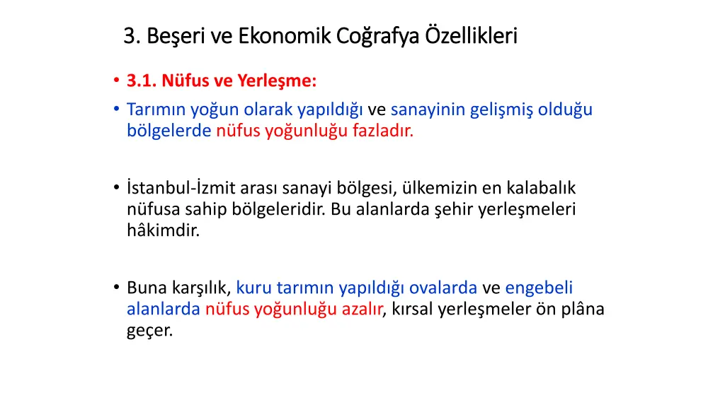 3 be eri ve ekonomik co rafya zellikleri