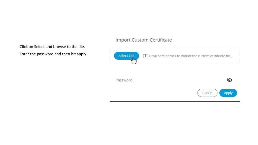click on select and browse to the file