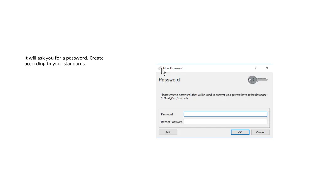 it will ask you for a password create according
