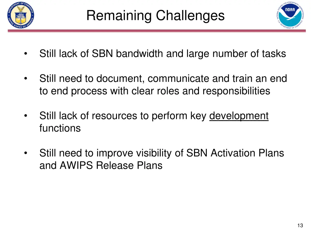 remaining challenges