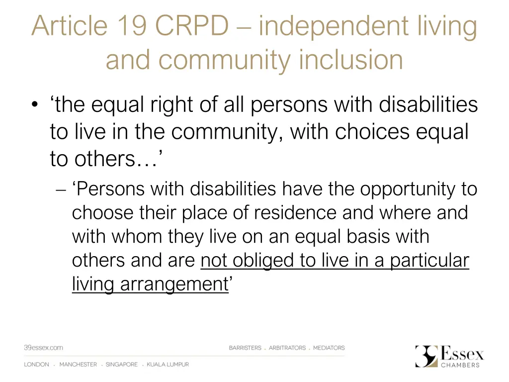 article 19 crpd independent living and community