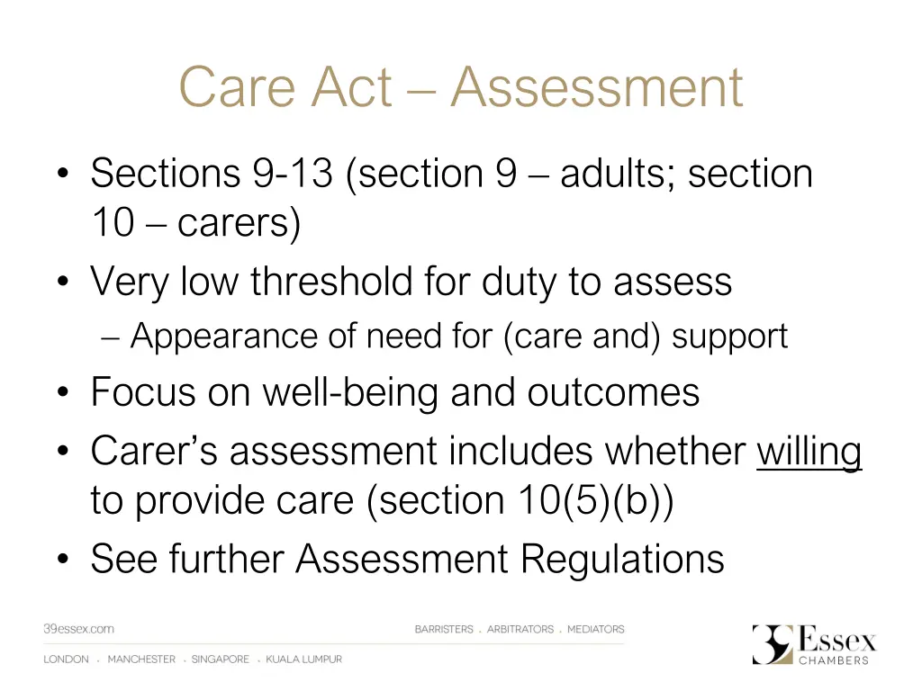 care act assessment